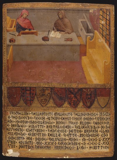 Chief Financial Officer and Scribe at their Desk in the Biccherna (revenue office) by Paolo di Giovanni Fei